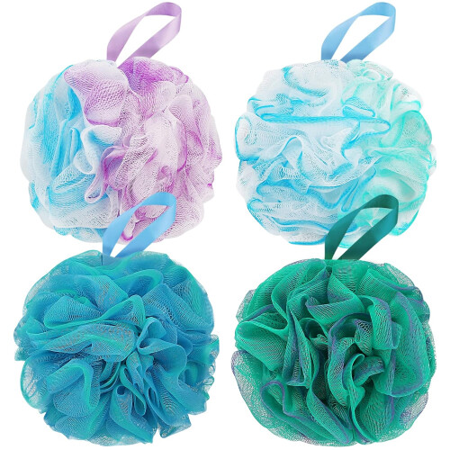 Μαλακό σφουγγάρι ντους από πλέγμα, ανθεκτικό, σταθερό λούφα με απαλή απολέπιση
