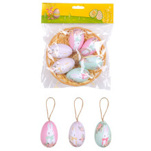 Set di 6 decorazioni vintage a forma di uovo di Pasqua.