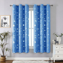 Tende oscuranti con motivo a stelle in cotone e lino, 52x84 pollici