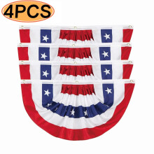Amerikanische Flaggen-Wimpelkette für den Außenbereich, 1,5 x 3 Fuß, 4 Stück