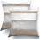 Fodere per cuscini in cotone a righe marroni e grigie, 45x45 cm (confezione da 2) 1