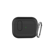 Bluetooth-Kopfhörer-Schutzetui kompatibel mit AirPods Pro 3 Magnetisches Silikon-Schlüsselanhänger-Etui Black