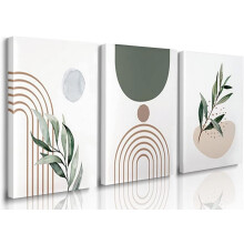 Ensemble de 3 toiles murales bohèmes vert sauge