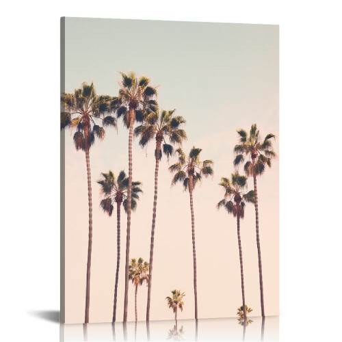 Palm Tree Canvas Wall Art 16x20 in Framed