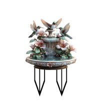 Estatua de colibrí de acrílico para jardín con fuente de agua