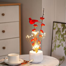 Guirlande lumineuse LED en fil de cuivre – Décoration fleurs et oiseaux, alimentation USB