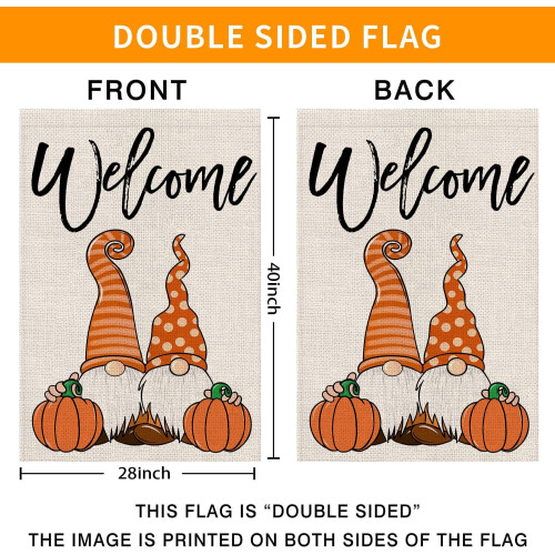 Bandeira de jardim de outono em juta, dupla face, 31,75 x 45,72 cm (12,5 x 18 polegadas) 1