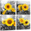 4-teiliges Sonnenblumen-Leinwandbild 1