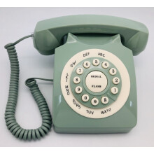 Telefon fix retro clasic cu buton, sunet HD, compatibilitate universală, design vintage verde ABS durabil, conectare și utilizare, instalare
