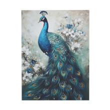 Páva vászon falikép Vintage kék és fehér virágos 30x45 cm