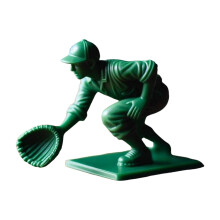 Ensemble de 6 mini-statues de soldats de baseball verts
