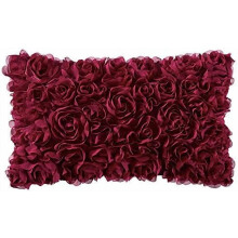 Federa per cuscino 3D con rose, 50x50 cm, in poliestere, set da 2