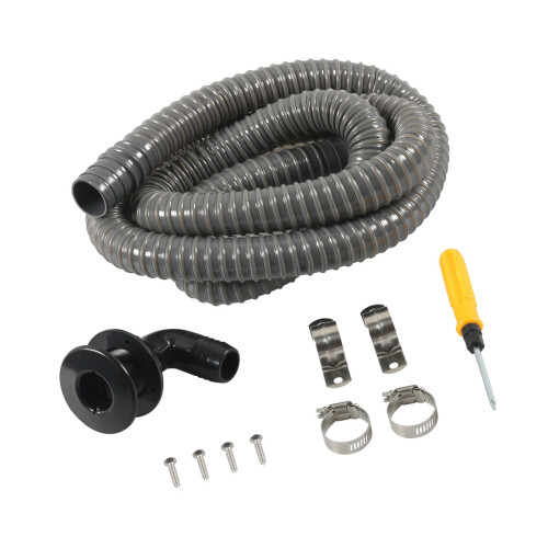 90 Degree Angled Hull Connector Boat Drain Kayak-Gray