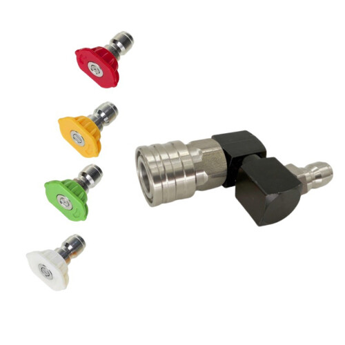 Buse rotative d'adaptateur métallique à-Acier inoxydable Noir