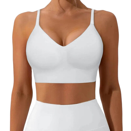 Low Back Bras for Women Backless Straps Low Cut Push up-White L