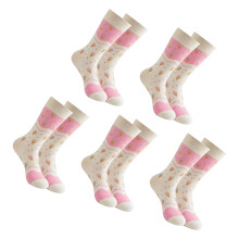 5 Pairs Women's Cotton Socks Trendy Funny Ice Cream Designs-006