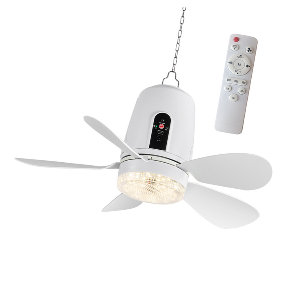 42Cm Rechargeable Hanging Fan With Dimmable Timer-5400Mah Light 7627001477162