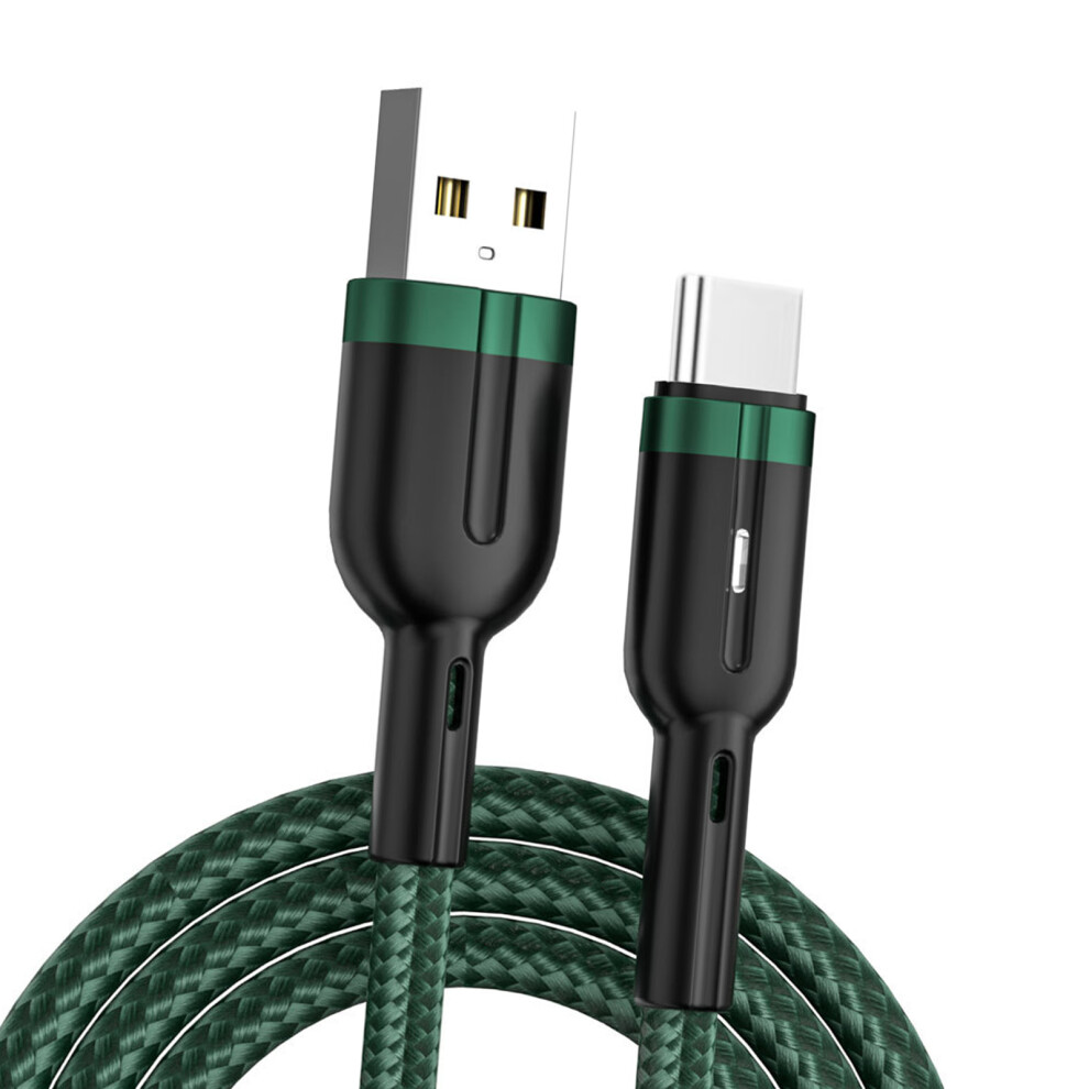 Tanglefree Braided Type C Charging Cord With Visible- 1.5M Green 7627001477285