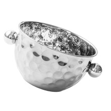 Hammered Finish Stainless Steel Ice Bowl Beverage-true color