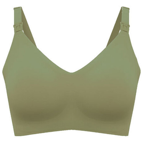Breathable Nylon Seamless Nursing Bra Comfortable-green grass L