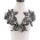 Delicate Handcrafted Beaded Floral Applique- white diamondOon 1