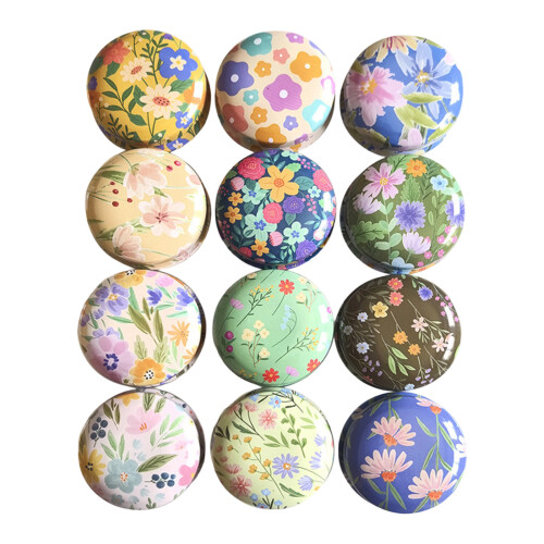 12 Pieces Metal Storage Container With Floral Pattern For-7