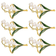 6Pcs/Pack Flower Shaped Napkin Rings For Restaurant-White