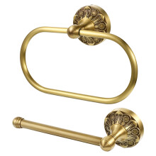 Brass Wall Mounted Towel Rack And Paper Holder For Home Tissue