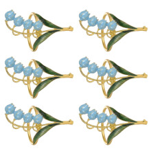 6 Piece Metal Napkin Rings Easy to Clean Dishwasher Safe-blue