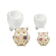 2Pcs Owl Shape Silicone Molds for Handmade Candle Making Soap