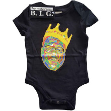 (X-Small (0 - 3 months), Black) Biggie Smalls Crown Logo Baby Grow