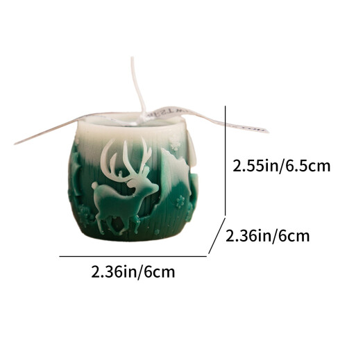Vela aromática de reno navideño verde 2