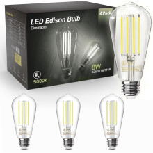 Ampoules LED Edison vintage E26 équivalent 60 W, 800 lm, lot de 4