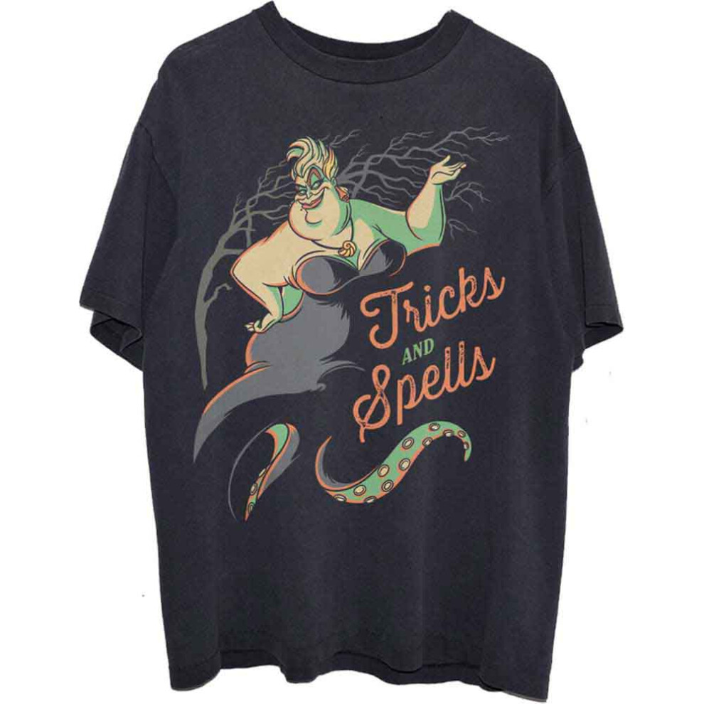 Disney Unisex Black Little Mermaid Ursula Tricks & Spells T Shirt In Medium - Image 2