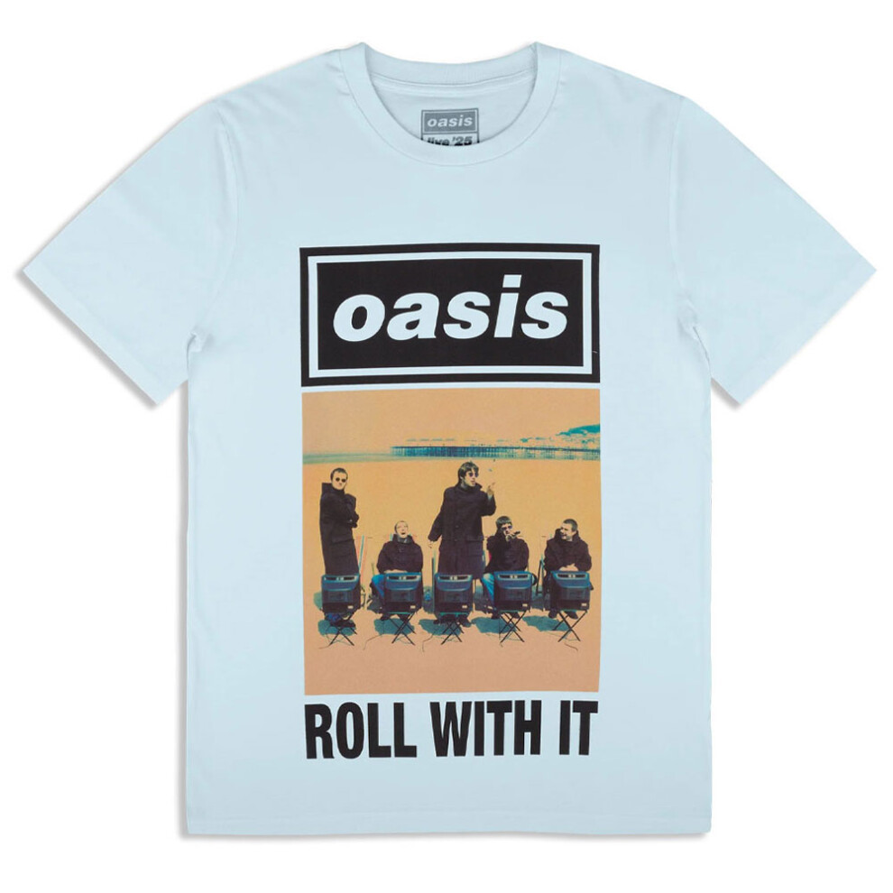Oasis (Xl, Baby Blue) Roll With It Single Cover T Shirt