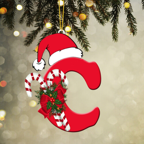 Acryl kerstboomversiering met 26 letters