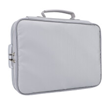 Feuerfeste Dokumentenbox 34x24x6cm Silber mit Schloss