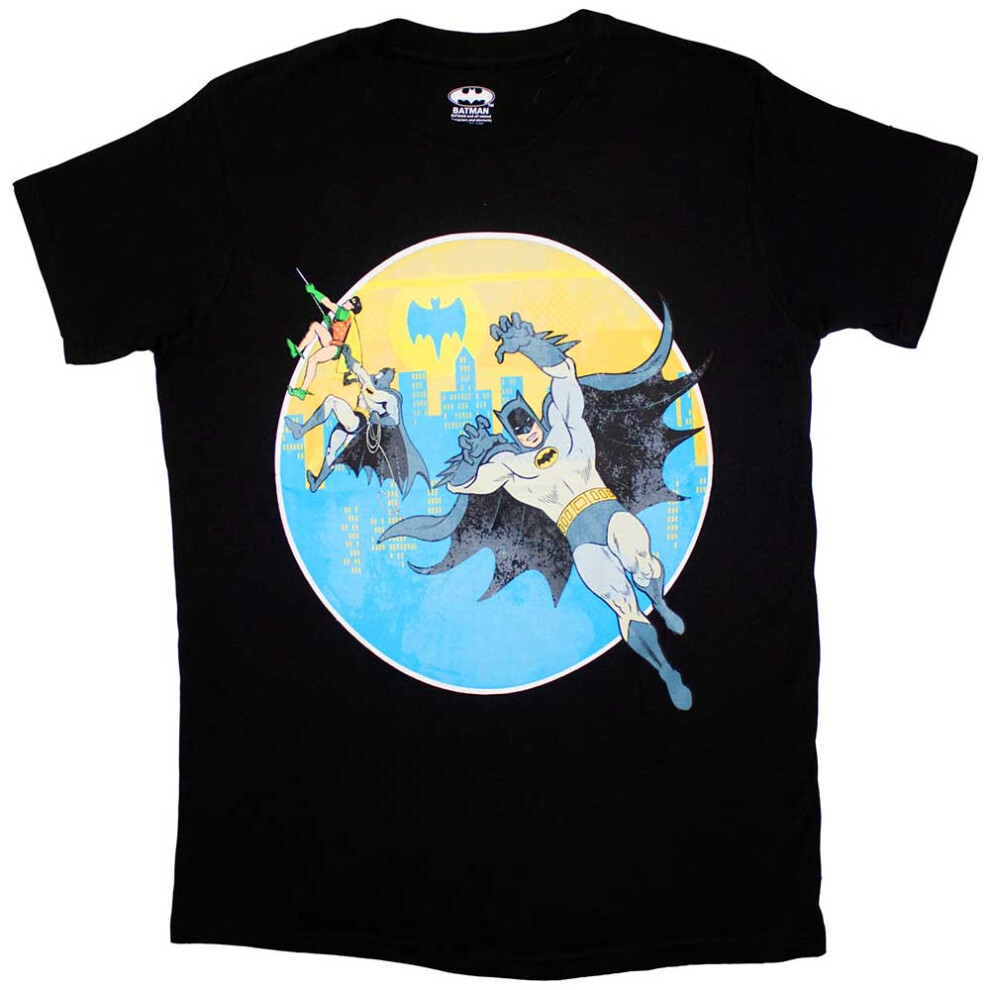 Dc Comics (L, ) Batman Bat Leap Logo T Shirt Black