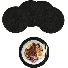 Kudotut pyöreät pöytäliinat, 4 kpl – 38 cm, lämmönkestävät
