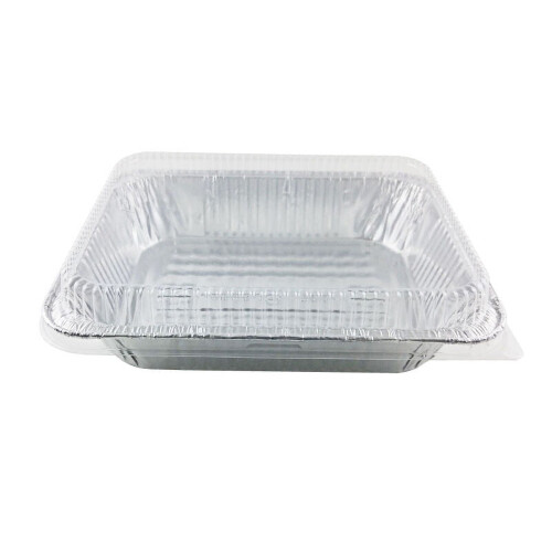 Half-Size Deep Aluminium Steam Table Pan with Clear Dome Lid