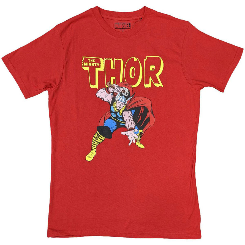Marvel (L, ) Thor Hammer T Shirt Red