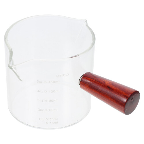 Γυάλινη Γαλατιέρα με Ξύλινη Λαβή, 150ml