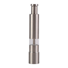 Ruostumattomasta teräksestä valmistettu pippurimylly lasisella ikkunalla