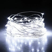 Lampki choinkowe USB 100 LED 10 m przewód miedziany ciepła biel