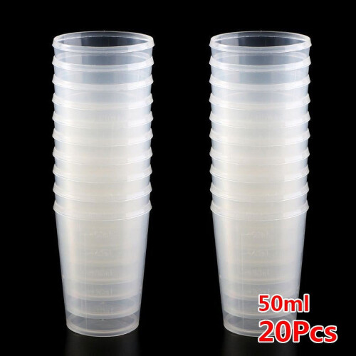 Διαφανή πλαστικά δοχεία μέτρησης 15ml30ml50ml (20 τεμάχια)
