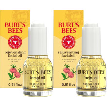 Burt's Bees Gua Sha Face Oil With Rosehip Seed Extract,Reduces Appearance of Fine Lines and Wrinkles,Natural Origin Skin Care,0.51 fl. oz.,(Pack of 2)
