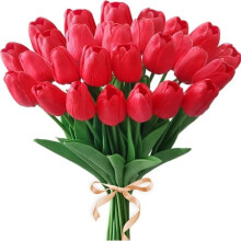 10 db piros műtulipán, 33 cm
