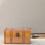 Vintage houten opbergdoos met deksel, compact 1