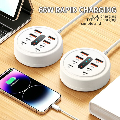 Space Saving 8 In 1 USB Charging With 4 USB And 4 Type C Ports 1