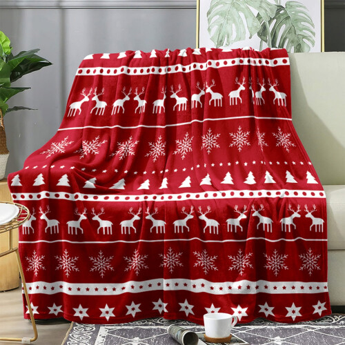 Stijggn kerstplaid, rood, 100x150cm
